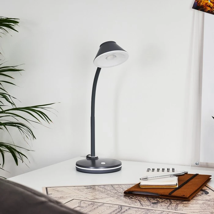 Hofstein Shreveport Tischleuchte LED Anthrazit, Weiß, 1-flammig 12 Hofstein Shreveport Tischleuchte LED Anthrazit, Weiß, 1-flammig – Bild 12