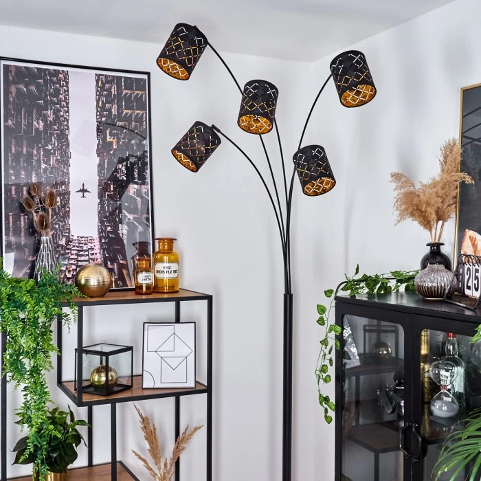 Hofstein Tallaboa Stehleuchte Schwarz, 5-flammig 12 Hofstein Tallaboa Stehleuchte Schwarz, 5-flammig – Bild 12