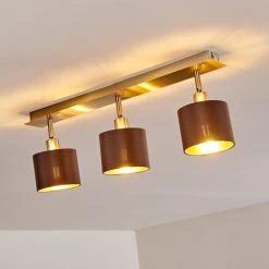 Hofstein Tibro Deckenleuchte Nickel-Matt, Messing, 3-flammig -Bürolampen Verkäufe tibro deckenleuchte h3358016 13