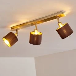 Hofstein Tibro Deckenleuchte Nickel-Matt, Messing, 3-flammig -Bürolampen Verkäufe tibro deckenleuchte h3358016 15