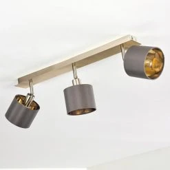 Hofstein Tibro Deckenleuchte Nickel-Matt, Messing, 3-flammig -Bürolampen Verkäufe tibro deckenleuchte h3358016 3