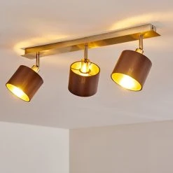 Hofstein Tibro Deckenleuchte Nickel-Matt, Messing, 3-flammig -Bürolampen Verkäufe tibro deckenleuchte h3358016 4