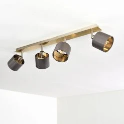 Hofstein Tibro Deckenleuchte Nickel-Matt, Messing, 4-flammig -Bürolampen Verkäufe tibro deckenleuchte h3358030 10