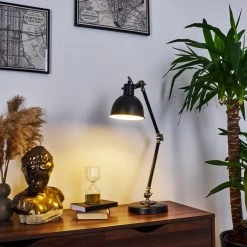 Hofstein Tilton Tischleuchte Nickel-Matt, Schwarz, 1-flammig -Bürolampen Verkäufe tilton tischleuchte h3412657 10