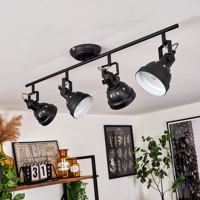 Hofstein Tita Deckenleuchte Chrom, Schwarz, 4-flammig 2 Hofstein Tita Deckenleuchte Chrom, Schwarz, 4-flammig – Bild 2