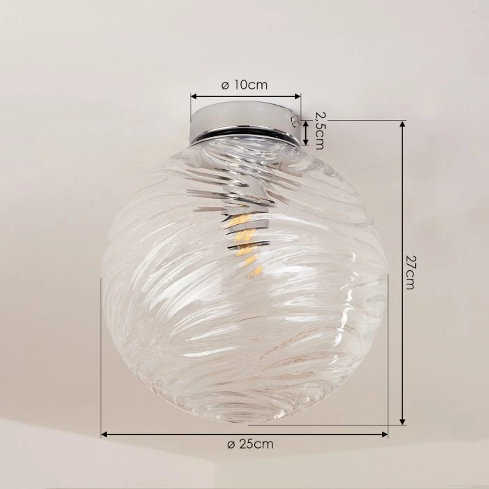 Hofstein Tomboul Deckenleuchte Chrom, 1-flammig 4 Hofstein Tomboul Deckenleuchte Chrom, 1-flammig – Bild 4