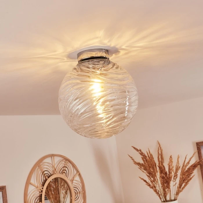 Hofstein Tomboul Deckenleuchte Chrom, 1-flammig 7 Hofstein Tomboul Deckenleuchte Chrom, 1-flammig – Bild 7