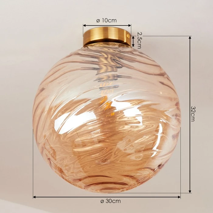 Hofstein Tomboul Deckenleuchte Gold, 1-flammig 4 Hofstein Tomboul Deckenleuchte Gold, 1-flammig – Bild 4