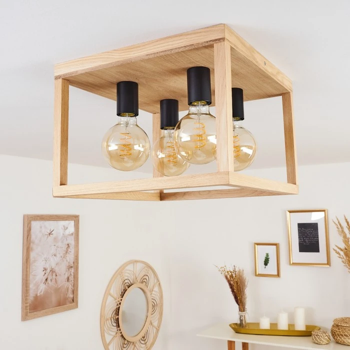 Hofstein Torreglia Deckeneleuchte Schwarz, Braun, 4-flammig 11 Hofstein Torreglia Deckeneleuchte Schwarz, Braun, 4-flammig – Bild 11