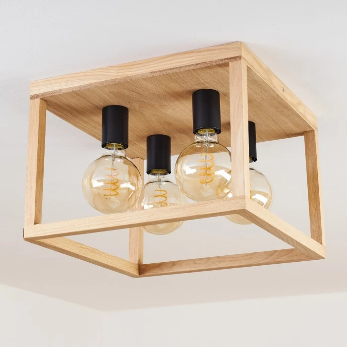 Hofstein Torreglia Deckeneleuchte Schwarz, Braun, 4-flammig 8 Hofstein Torreglia Deckeneleuchte Schwarz, Braun, 4-flammig – Bild 8