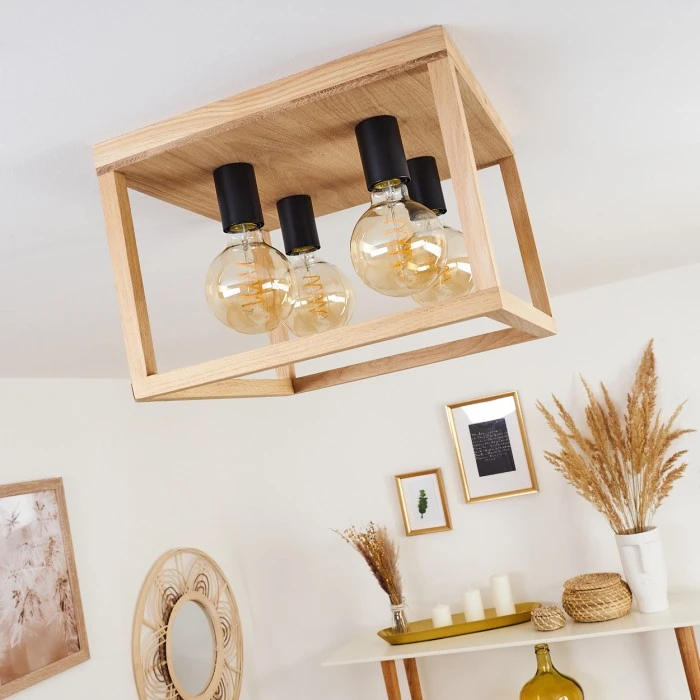 Hofstein Torreglia Deckeneleuchte Schwarz, Braun, 4-flammig 10 Hofstein Torreglia Deckeneleuchte Schwarz, Braun, 4-flammig – Bild 10