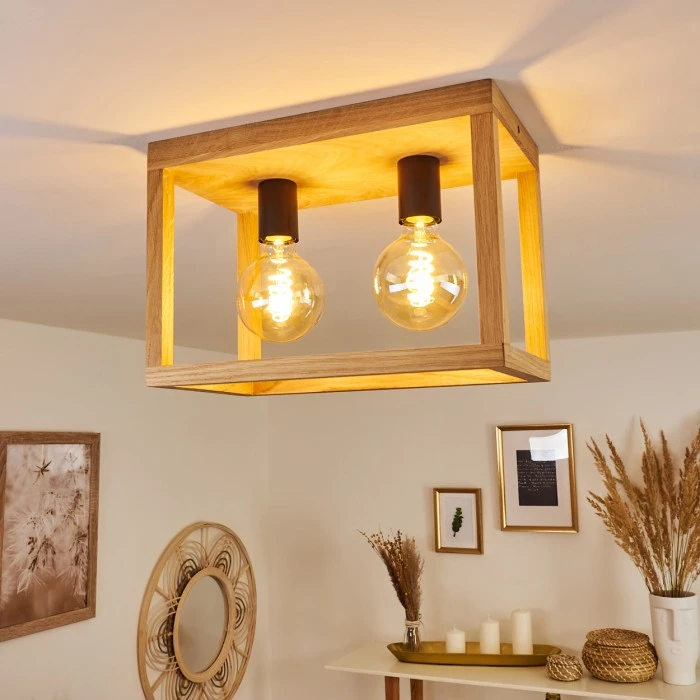 Hofstein Torreglia Deckenleuchte Schwarz, Braun, 2-flammig 1 Hofstein Torreglia Deckenleuchte Schwarz, Braun, 2-flammig