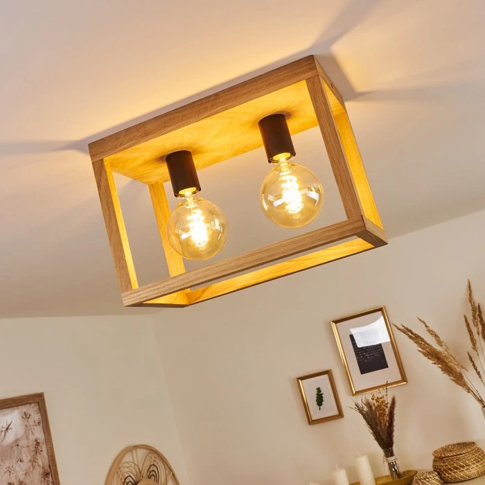 Hofstein Torreglia Deckenleuchte Schwarz, Braun, 2-flammig 7 Hofstein Torreglia Deckenleuchte Schwarz, Braun, 2-flammig – Bild 7