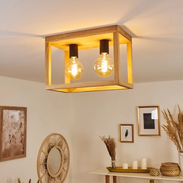 Hofstein Torreglia Deckenleuchte Schwarz, Braun, 2-flammig 9 Hofstein Torreglia Deckenleuchte Schwarz, Braun, 2-flammig – Bild 9