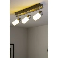Trio Leuchten CLAPTON Deckenleuchte LED Chrom, Aluminium, Edelstahl, 3-flammig -Bürolampen Verkäufe trio leuchten clapton deckenleuchte 821410305 do1 6