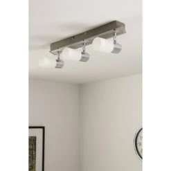 Trio Leuchten CLAPTON Deckenleuchte LED Chrom, Aluminium, Edelstahl, 3-flammig -Bürolampen Verkäufe trio leuchten clapton deckenleuchte 821410305 do1 9