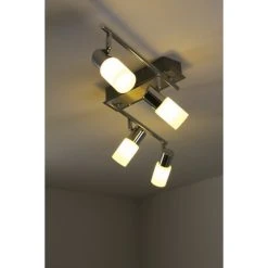 Trio Leuchten CLAPTON Deckenleuchte LED Chrom, Aluminium, Edelstahl, 4-flammig -Bürolampen Verkäufe trio leuchten clapton deckenleuchte 821410405 do1 13