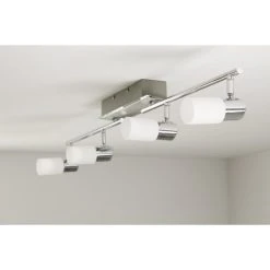 Trio Leuchten CLAPTON Deckenleuchte LED Chrom, Aluminium, Edelstahl, 4-flammig -Bürolampen Verkäufe trio leuchten clapton deckenleuchte 821410405 do1 3