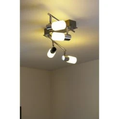 Trio Leuchten CLAPTON Deckenleuchte LED Chrom, Aluminium, Edelstahl, 4-flammig -Bürolampen Verkäufe trio leuchten clapton deckenleuchte 821410405 do1 5