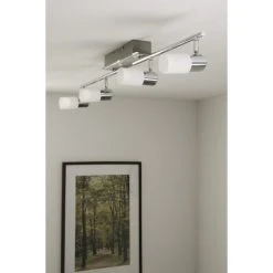 Trio Leuchten CLAPTON Deckenleuchte LED Chrom, Aluminium, Edelstahl, 4-flammig -Bürolampen Verkäufe trio leuchten clapton deckenleuchte 821410405 do1 6