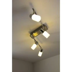 Trio Leuchten CLAPTON Deckenleuchte LED Chrom, Aluminium, Edelstahl, 4-flammig -Bürolampen Verkäufe trio leuchten clapton deckenleuchte 821410405 do1 8