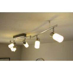 Trio Leuchten CLAPTON Deckenleuchte LED Chrom, Aluminium, Edelstahl, 6-flammig -Bürolampen Verkäufe trio leuchten clapton deckenleuchte 821410605 do1 2