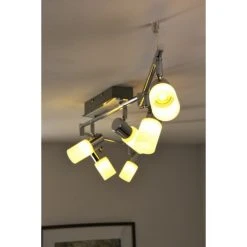 Trio Leuchten CLAPTON Deckenleuchte LED Chrom, Aluminium, Edelstahl, 6-flammig -Bürolampen Verkäufe trio leuchten clapton deckenleuchte 821410605 do1 5