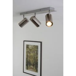 Trio Leuchten MARLEY Deckenleuchte Nickel-Matt, Edelstahl, 3-flammig