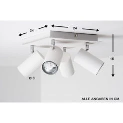 Trio Leuchten MARLEY Deckenleuchte Wei&szlig;, 4-flammig -Bürolampen Verkäufe trio leuchten marley deckenleuchte 802430401 do1 4