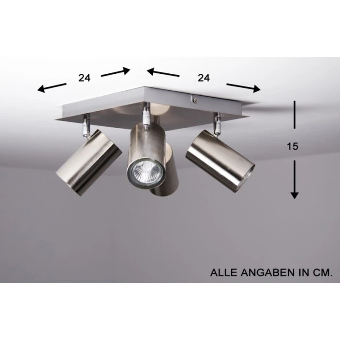 Trio Leuchten MARLEY Deckenleuchte Nickel-Matt, Edelstahl, 4-flammig 2 Trio Leuchten MARLEY Deckenleuchte Nickel-Matt, Edelstahl, 4-flammig – Bild 2