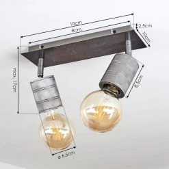 Hofstein Tyldom Deckenleuchte Grau, Silber, 2-flammig -Bürolampen Verkäufe tyldom deckenleuchte h3422052 3