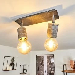 Hofstein Tyldom Deckenleuchte Grau, Silber, 2-flammig -Bürolampen Verkäufe tyldom deckenleuchte h3422052 6