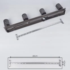 Hofstein Tyldom Deckenleuchte Grau, Silber, 4-flammig -Bürolampen Verkäufe tyldom deckenleuchte h3433577 4