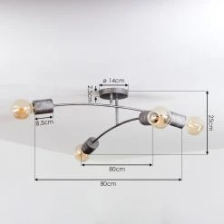 Hofstein Tyldom Deckenleuchte Altsilber, 4-flammig -Bürolampen Verkäufe tyldom deckenleuchte h3442401 3