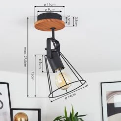 Hofstein Uatuasa Deckenleuchte Schwarz, Naturfarben, 1-flammig -Bürolampen Verkäufe uatuasa deckenleuchte h3443231 3