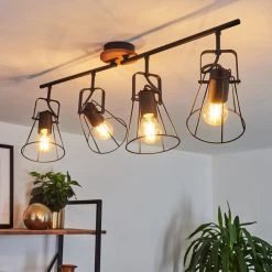 Hofstein Uatuasa Deckenleuchte Schwarz, Naturfarben, 4-flammig -Bürolampen Verkäufe uatuasa deckenleuchte h3443330 10