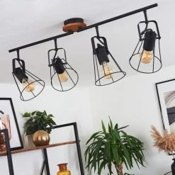 Hofstein Uatuasa Deckenleuchte Schwarz, Naturfarben, 4-flammig -Bürolampen Verkäufe uatuasa deckenleuchte h3443330 11