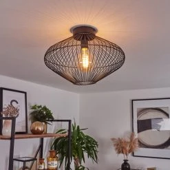 Hofstein Unafo Deckenleuchte Schwarz, 1-flammig