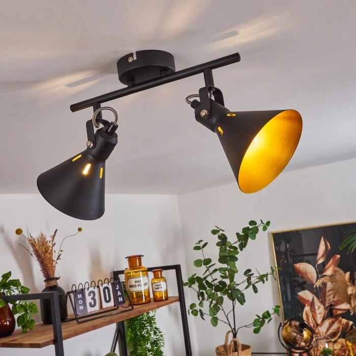 Hofstein Upiano Deckenleuchte Chrom, Schwarz, 2-flammig 1 Hofstein Upiano Deckenleuchte Chrom, Schwarz, 2-flammig