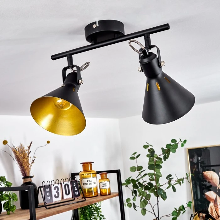 Hofstein Upiano Deckenleuchte Chrom, Schwarz, 2-flammig 11 Hofstein Upiano Deckenleuchte Chrom, Schwarz, 2-flammig – Bild 11