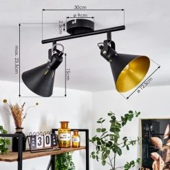 Hofstein Upiano Deckenleuchte Chrom, Schwarz, 2-flammig 14 Hofstein Upiano Deckenleuchte Chrom, Schwarz, 2-flammig -Bürolampen Verkäufe upiano deckenleuchte h3017784 3