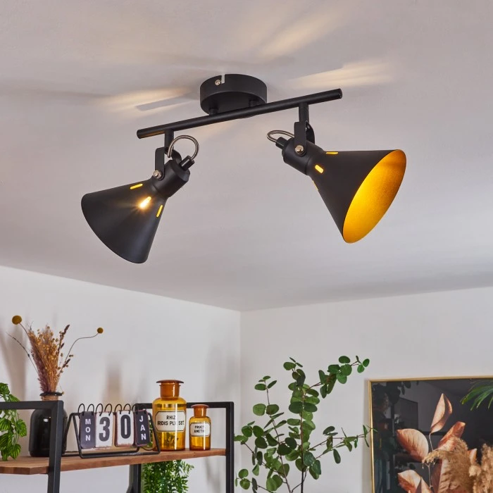 Hofstein Upiano Deckenleuchte Chrom, Schwarz, 2-flammig 10 Hofstein Upiano Deckenleuchte Chrom, Schwarz, 2-flammig – Bild 10