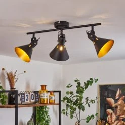 Hofstein Upiano Deckenleuchte Chrom, Schwarz, 3-flammig