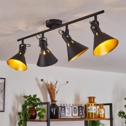 Hofstein Upiano Deckenleuchte Chrom, Schwarz, 4-flammig -Bürolampen Verkäufe upiano deckenleuchte h3017807 6