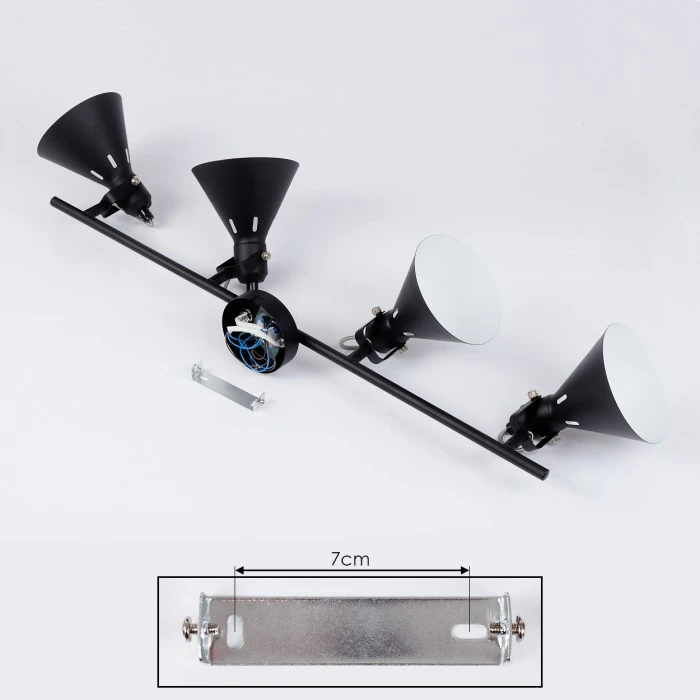 Hofstein Upiano Deckenleuchte Chrom, Schwarz, 4-flammig 5 Hofstein Upiano Deckenleuchte Chrom, Schwarz, 4-flammig – Bild 5