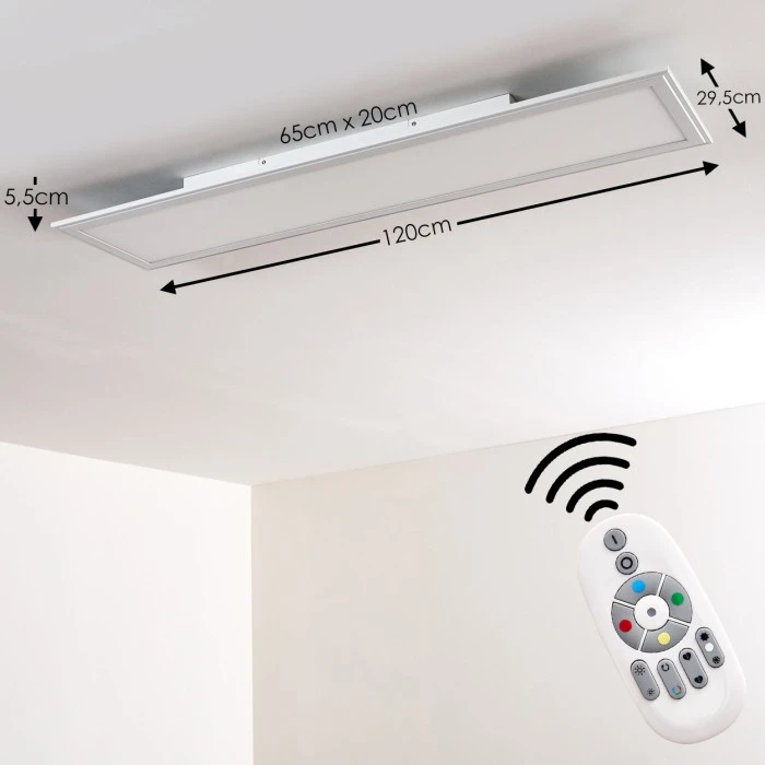 Hofstein Voisines Deckenpanel LED Weiß, 1-flammig, Fernbedienung, Farbwechsler 2 Hofstein Voisines Deckenpanel LED Weiß, 1-flammig, Fernbedienung, Farbwechsler – Bild 2