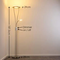 Hofstein Watino Deckenfluter LED Nickel-Matt, 3-flammig -Bürolampen Verkäufe watino deckenfluter h000458 2