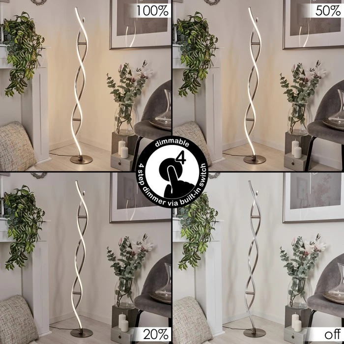 Hofstein Wellington Stehleuchte LED Edelstahl, 2-flammig 2 Hofstein Wellington Stehleuchte LED Edelstahl, 2-flammig – Bild 2