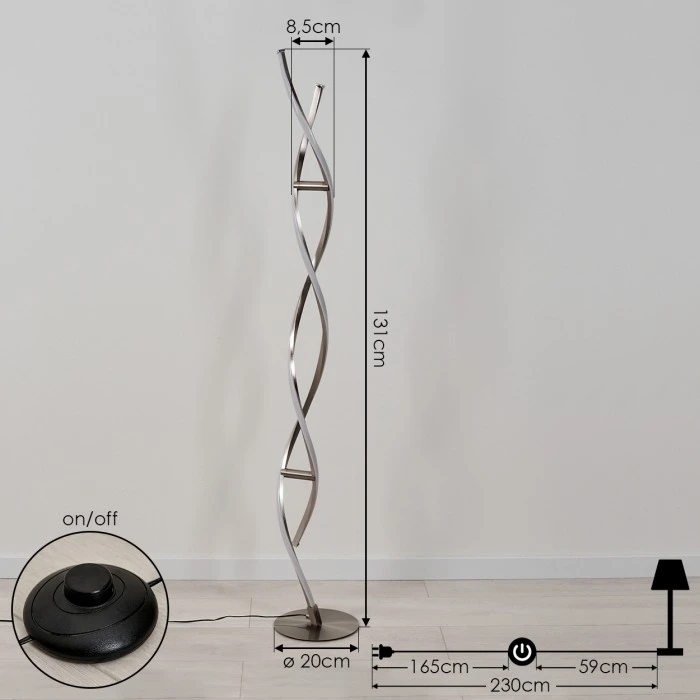Hofstein Wellington Stehleuchte LED Edelstahl, 2-flammig 4 Hofstein Wellington Stehleuchte LED Edelstahl, 2-flammig – Bild 4