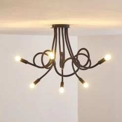 Hofstein Wertach Deckenleuchte Schwarz, 6-flammig -Bürolampen Verkäufe wertach deckenleuchte h3345382 14